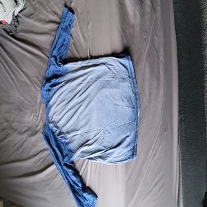 Mens 3/4 length blue and red faded express shirts size medium